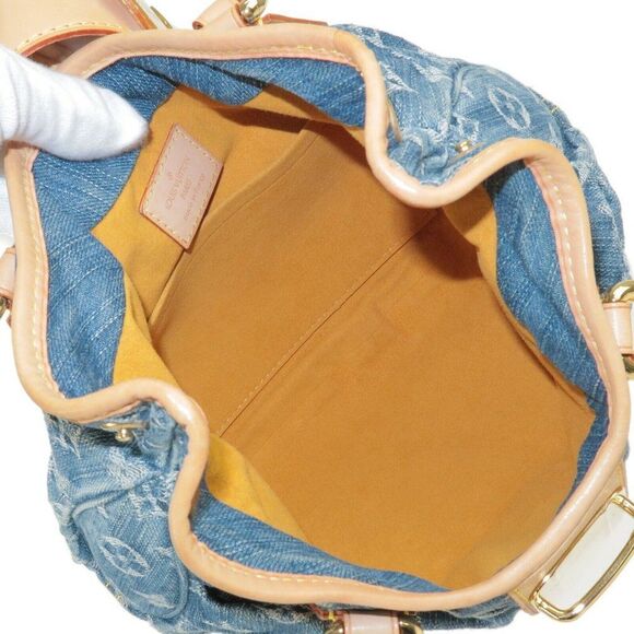 Denim Pleaty Hand Bag Blue - Picture 8 of 10